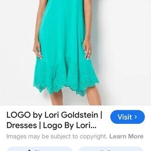 LOGO by Lori Goldstein Teal Midi Dress